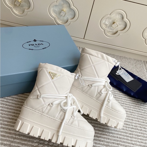 Prada White Winter & Rain Boots - Picture 2 of 9
